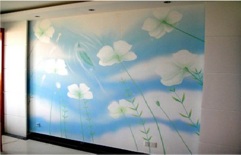 信阳画墙绘怎么画好白云的蓬松感？