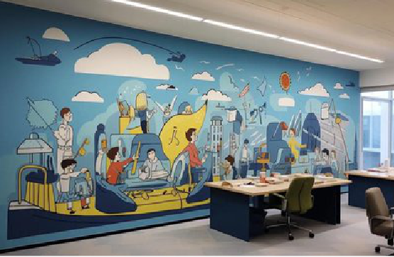 信阳办公室墙绘的特点。