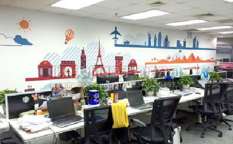 信阳教你设计办公室墙绘的方法。