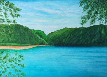 信阳在墙绘中，如何绘画绿水青山？