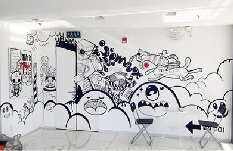 信阳手绘墙并非传统涂鸦。